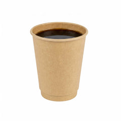 Restpresso 12 oz Kraft Paper Coffee Cup - Double Wall - 3 1/2