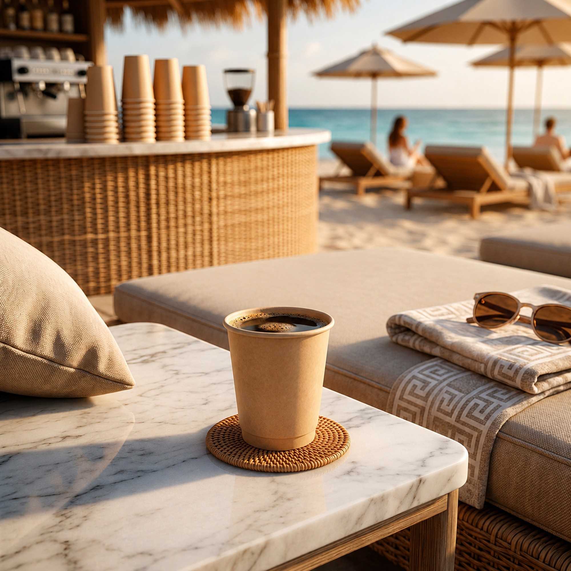 Restpresso 12 oz Kraft Paper Coffee Cup - Double Wall - 3 1/2" x 3 1/2" x 4 1/4" - 500 count box