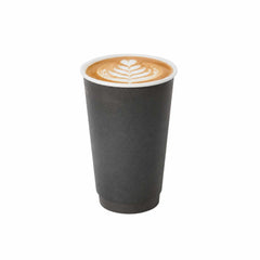 Restpresso 16 oz Black Paper Coffee Cup - Double Wall - 3 1/2