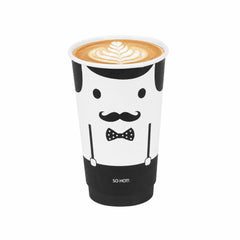 Restpresso 16 oz Monsieur Paper Coffee Cup - Double Wall - 3 1/2