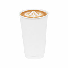 Restpresso 16 oz White Paper Coffee Cup - Double Wall - 3 1/2