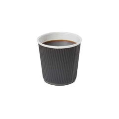 Restpresso 4 oz Black Paper Coffee Cup - Ripple Wall - 2 1/2