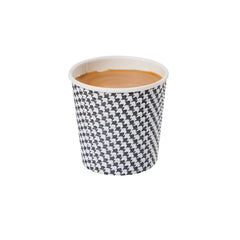 Restpresso 4 oz Houndstooth Paper Coffee Cup - Spiral Wall - 2 1/2