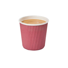 Restpresso 4 oz Crimson Paper Coffee Cup - Ripple Wall - 2 1/2