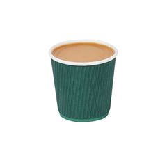 Restpresso 4 oz Forest Green Paper Coffee Cup - Ripple Wall - 2 1/2