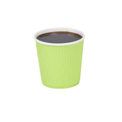 Restpresso 4 oz Eco Green Paper Coffee Cup - Ripple Wall - 2 1/2