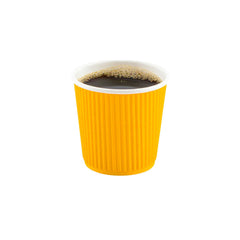 Restpresso 4 oz Yellow Paper Coffee Cup - Ripple Wall - 2 1/2