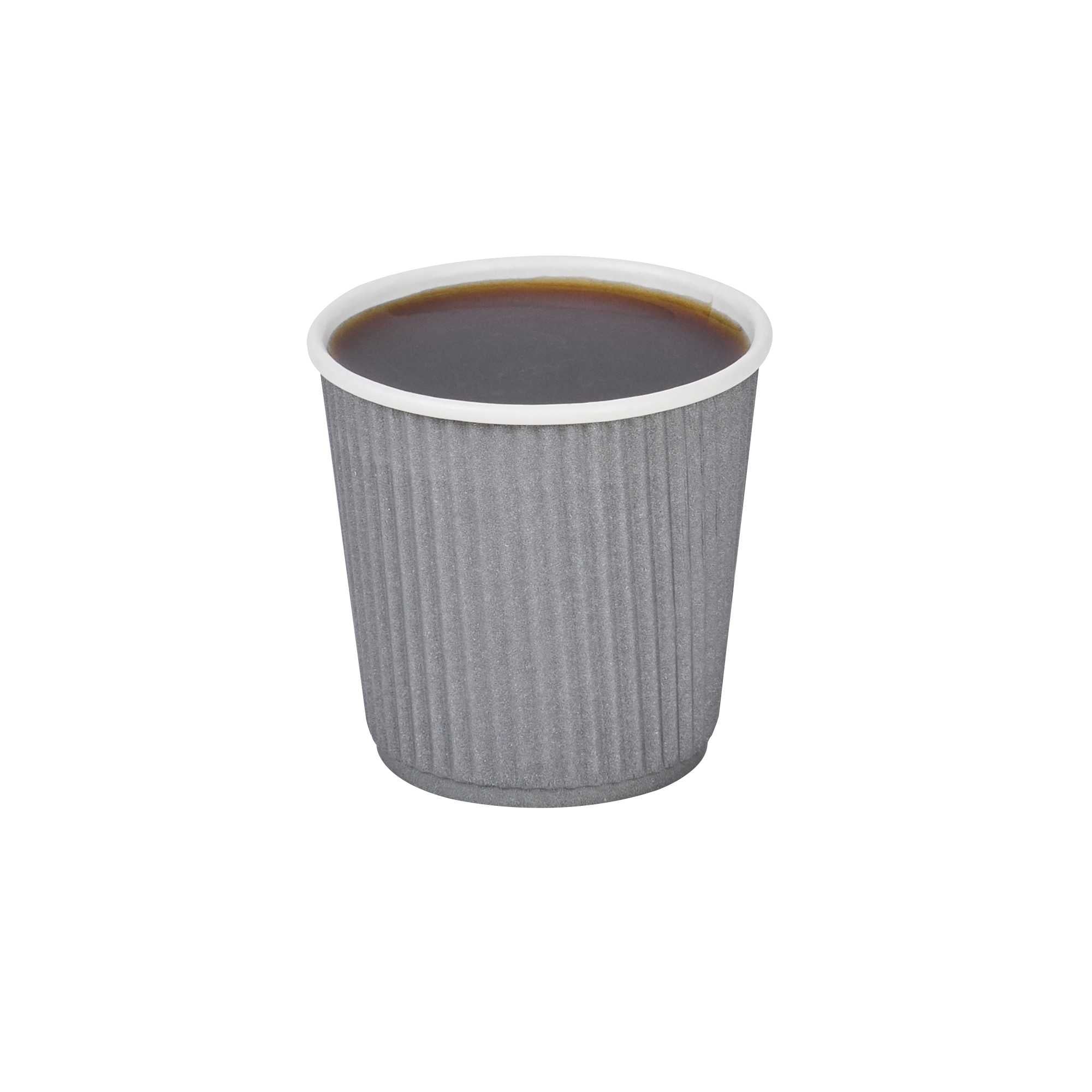 Restpresso 4 oz Gray Paper Coffee Cup - Ripple Wall - 2 1/2" x 2 1/2" x 2 1/4" - 500 count box