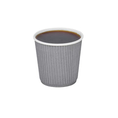 Restpresso 4 oz Gray Paper Coffee Cup - Ripple Wall - 2 1/2