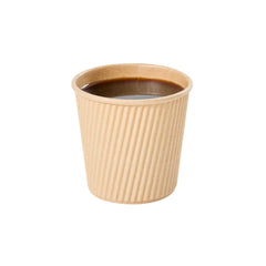 Restpresso 4 oz Kraft Paper Coffee Cup - Ripple Wall - 2 1/2