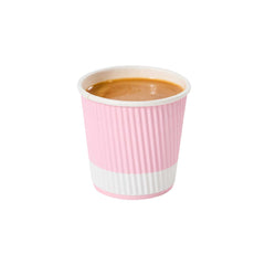 Restpresso 4 oz Light Pink Paper Coffee Cup - Ripple Wall - 2 1/2
