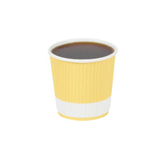 Restpresso 4 oz Light Yellow Paper Coffee Cup - Ripple Wall - 2 1/2