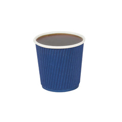 Restpresso 4 oz Midnight Blue Paper Coffee Cup - Ripple Wall - 2 1/2
