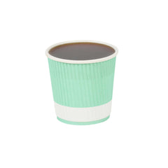 Restpresso 4 oz Light Green Paper Coffee Cup - Ripple Wall - 2 1/2
