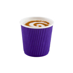 Restpresso 4 oz Royal Purple Paper Coffee Cup - Ripple Wall - 2 1/2