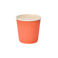 Restpresso 4 oz Tangerine Orange Paper Coffee Cup - Ripple Wall - 2 1/2