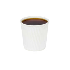 Restpresso 4 oz White Paper Coffee Cup - Ripple Wall - 2 1/2
