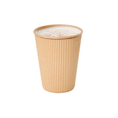 Restpresso 12 oz Kraft Paper Coffee Cup - Ripple Wall - 3 1/2