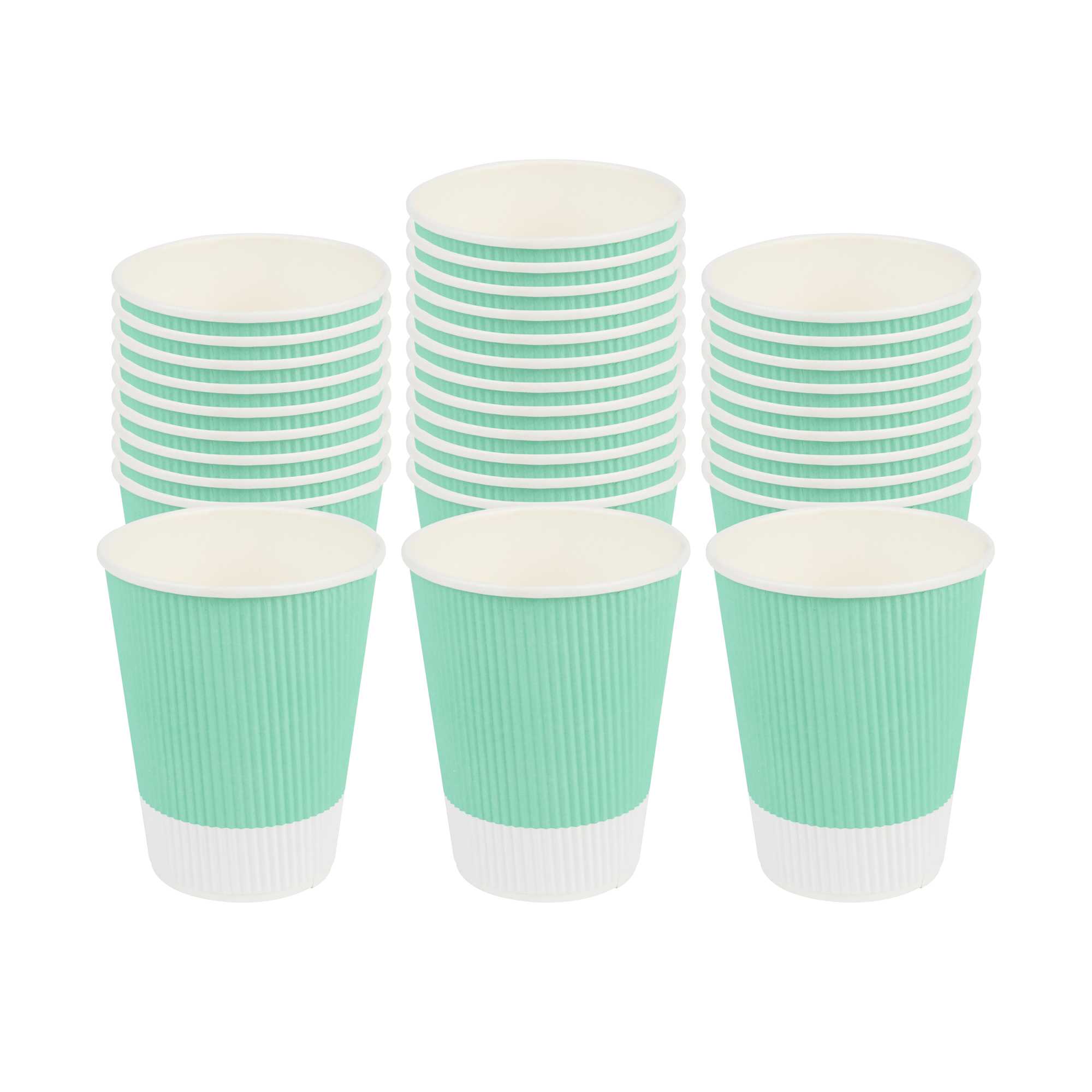 Restpresso 12 oz Light Green Paper Coffee Cup - Ripple Wall - 3 1/2" x 3 1/2" x 4 1/4" - 500 count box