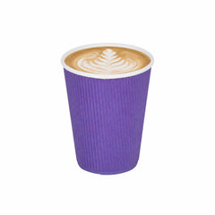 Restpresso 12 oz Royal Purple Paper Coffee Cup - Ripple Wall - 3 1/2