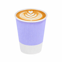 Restpresso 12 oz Light Purple Paper Coffee Cup - Ripple Wall - 3 1/2