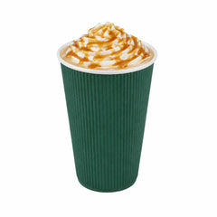 Restpresso 16 oz Forest Green Paper Coffee Cup - Ripple Wall - 3 1/2