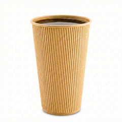 Restpresso 16 oz Kraft Paper Coffee Cup - Ripple Wall - 3 1/2