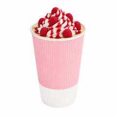 Restpresso 16 oz Light Pink Paper Coffee Cup - Ripple Wall - 3 1/2