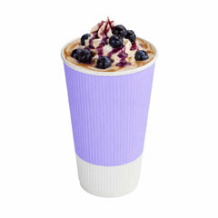 Restpresso 16 oz Light Purple Paper Coffee Cup - Ripple Wall - 3 1/2