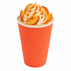 Restpresso 16 oz Tangerine Orange Paper Coffee Cup - Ripple Wall - 3 1/2