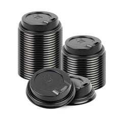 Restpresso Black Plastic Coffee Cup Lid - Fits 4 oz - 2 1/2