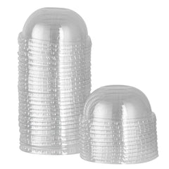 Coppetta Round Clear Plastic To Go Cup Dome Lid - Fits 8 oz - 50 count box