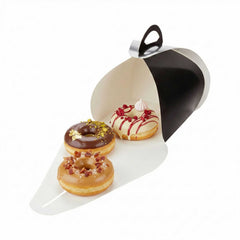Ingenero Black Paper Small Lunch and Cake Box - 6 1/2