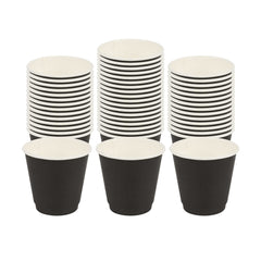 Restpresso 8 oz Round Black Paper Coffee Cup - Double Wall - 3 1/2