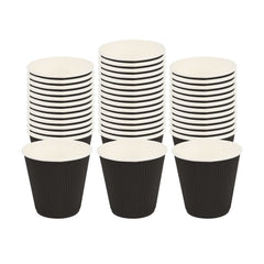 Restpresso 8 oz Black Paper Coffee Cup - Ripple Wall - 3 1/2