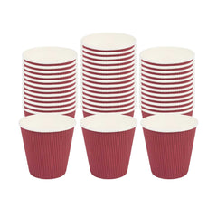Restpresso 8 oz Crimson Paper Coffee Cup - Ripple Wall - 3 1/2