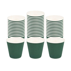 Restpresso 8 oz Forest Green Paper Coffee Cup - Ripple Wall - 3 1/2
