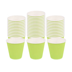 Restpresso 8 oz Eco Green Paper Coffee Cup - Ripple Wall - 3 1/2