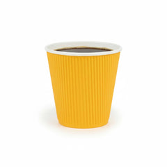 Restpresso 8 oz Yellow Paper Coffee Cup - Ripple Wall - 3 1/2