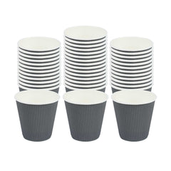 Restpresso 8 oz Gray Paper Coffee Cup - Ripple Wall - 3 1/2