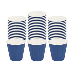 Restpresso 8 oz Midnight Blue Paper Coffee Cup - Ripple Wall - 3 1/2