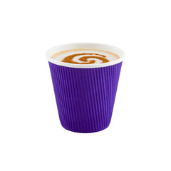 Restpresso 8 oz Royal Purple Paper Coffee Cup - Ripple Wall - 3 1/2