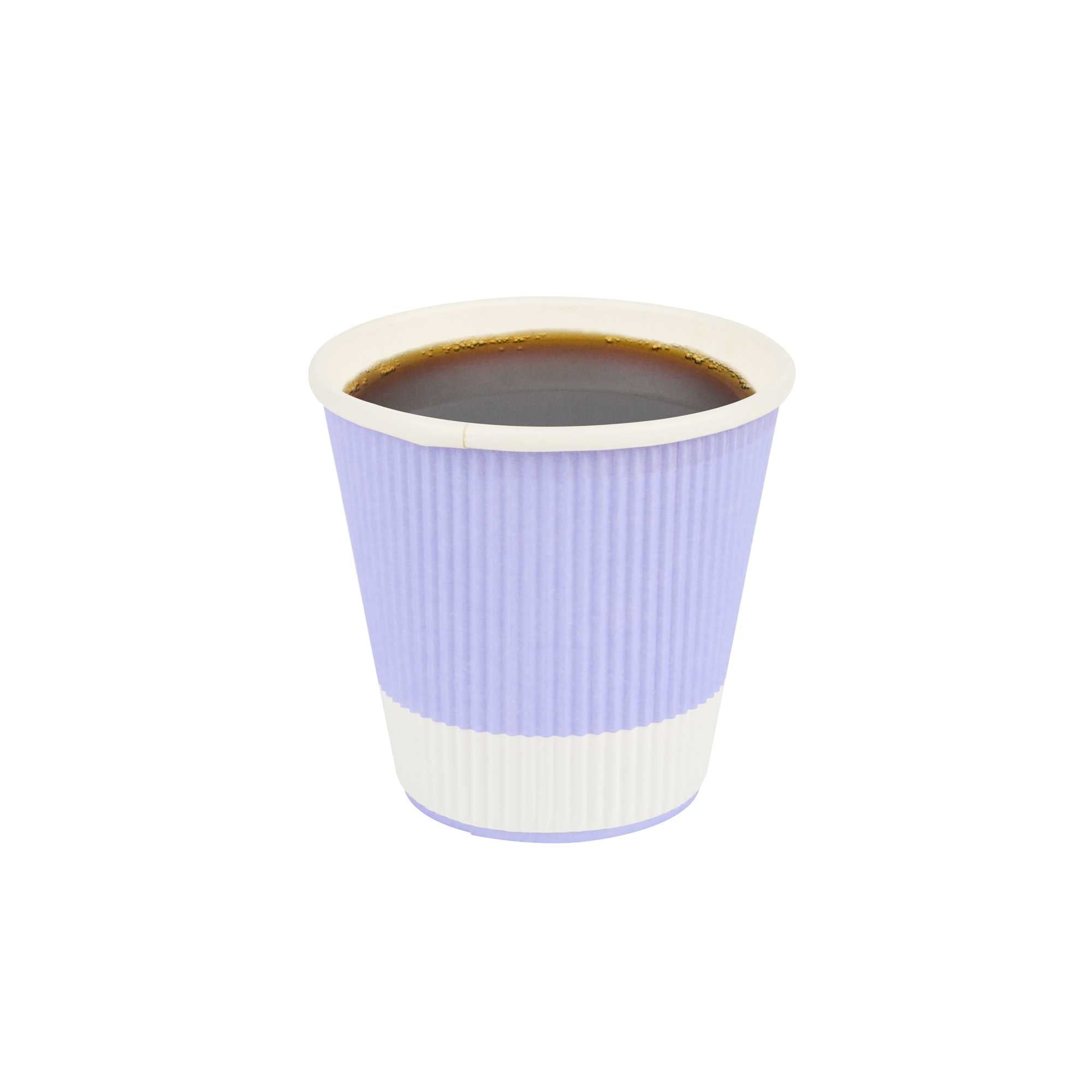 Restpresso 8 oz Light Purple Paper Coffee Cup - Ripple Wall - 3 1/2" x 3 1/2" x 3 1/4" - 500 count box