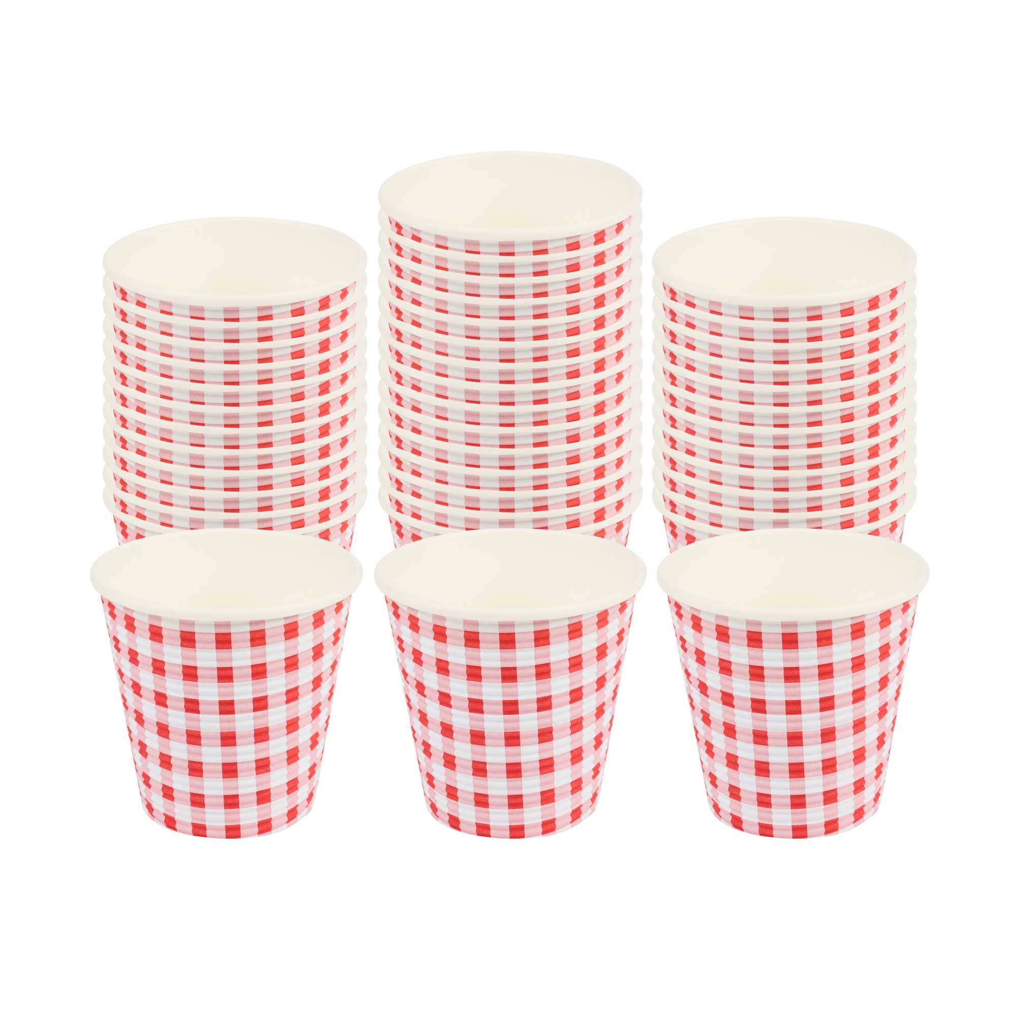 Restpresso 8 oz Picnic Print Paper Coffee Cup - Spiral Wall - 3 1/2" x 3 1/2" x 3 1/4" - 500 count box