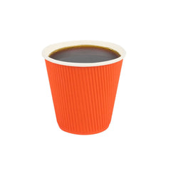 Restpresso 8 oz Tangerine Orange Paper Coffee Cup - Ripple Wall - 3 1/2