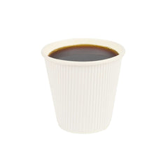 Restpresso 8 oz White Paper Coffee Cup - Ripple Wall - 3 1/2