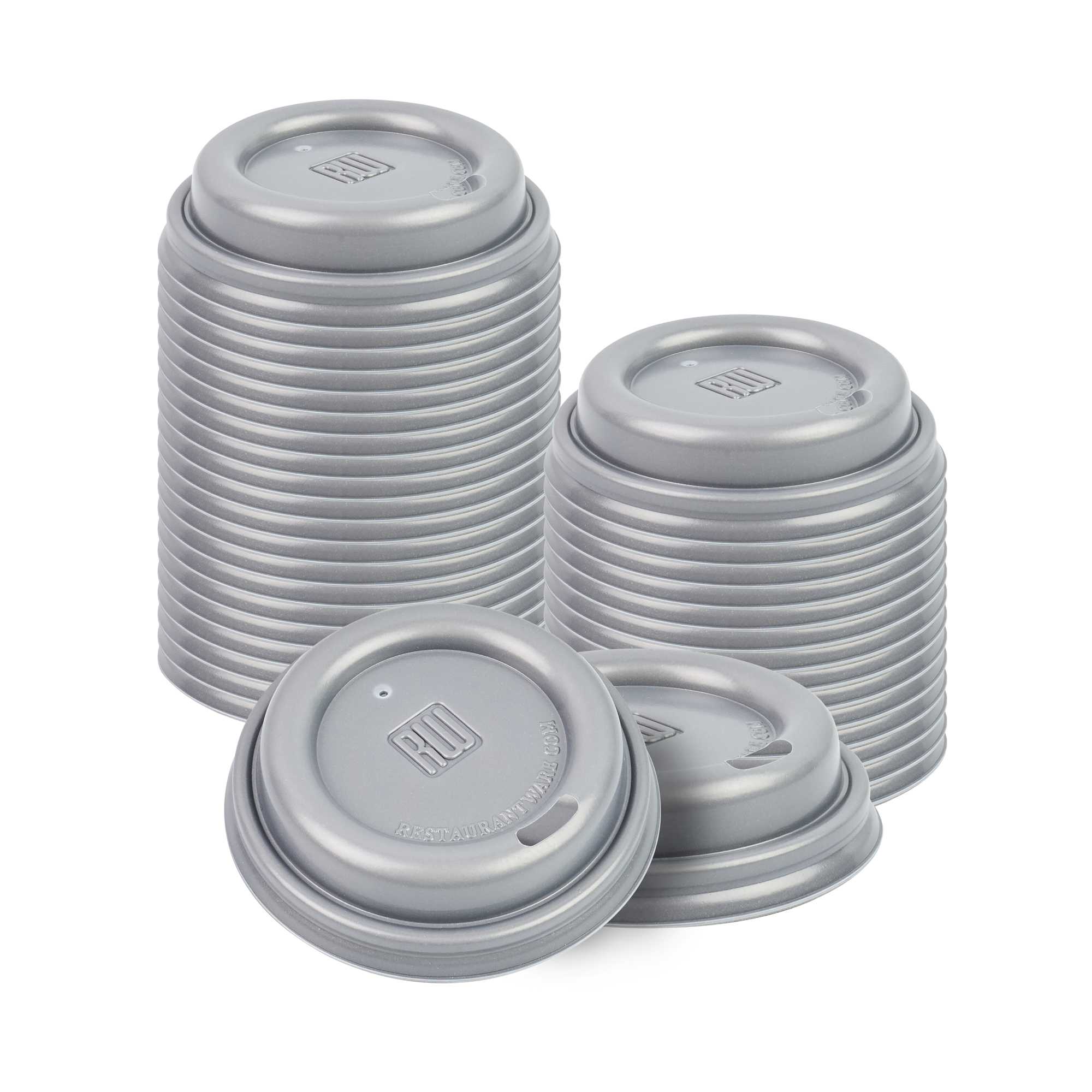 Restpresso Pewter Gray Plastic Coffee Cup Lid - Fits 4 oz - 500 count box
