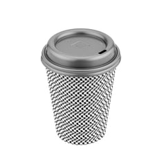 Restpresso Pewter Gray Plastic Coffee Cup Lid - Fits 8, 12, 16 and 20 oz - 25 count box