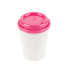 Restpresso Hot Pink Plastic Coffee Cup Lid - Fits 8, 12, 16 and 20 oz - 25 count box