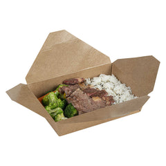 Bio Tek 49 oz Rectangle Kraft Paper #2 Bio Box Take Out Container - 8 1/2